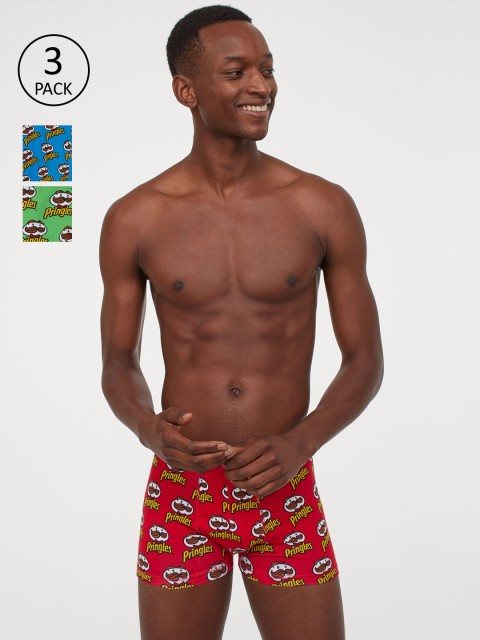 

H&M Men 3-Pack Short Trunks, Red