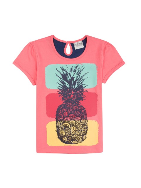 

Cherokee Girls Pink Pineapple Printed Top