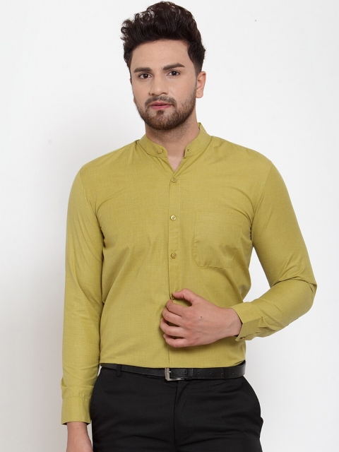 

JAINISH Men Green Classic Regular Fit Solid Formal Shirt