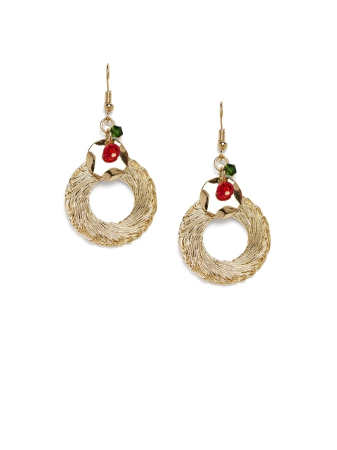 

ZeroKaata Gold-Toned Circular Hoop Earrings