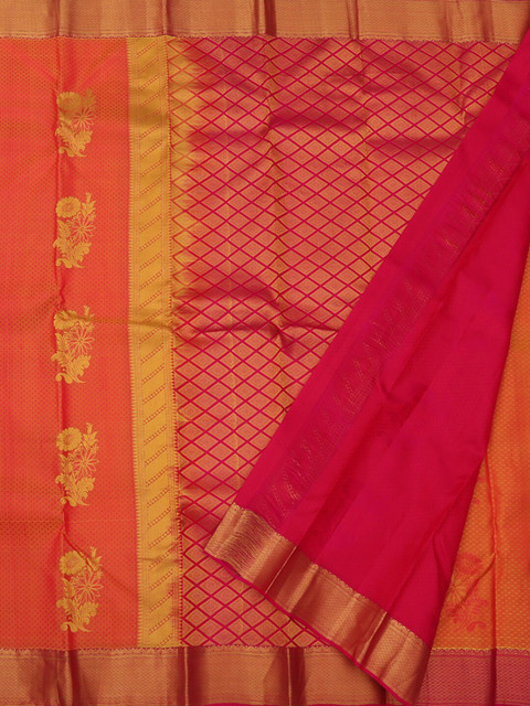 

Pothys Orange Woven Design Pure Silk Saree