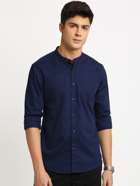 

TED HARBOR Men Blue Slim Fit Solid Casual Shirt