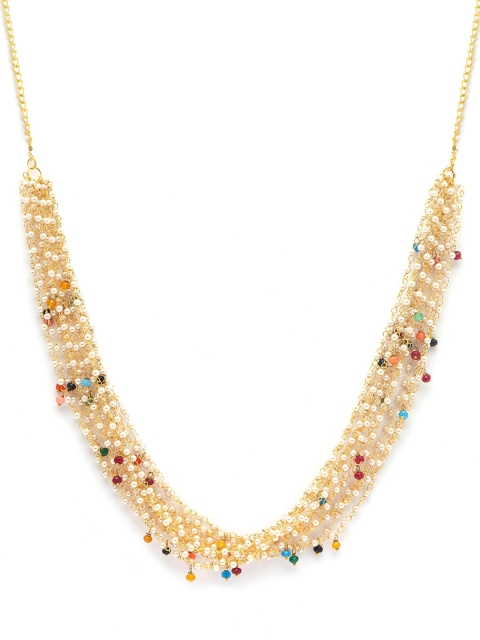 

Globus Gold-Plated & White Ethnic Necklace
