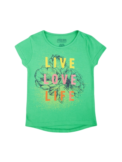 

Cherokee Girls Green Floral Printed Top