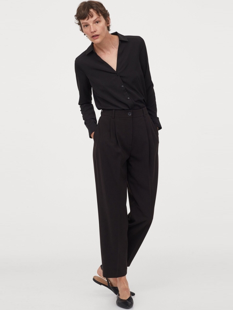 

H&M Women Black V-Neck Blouse