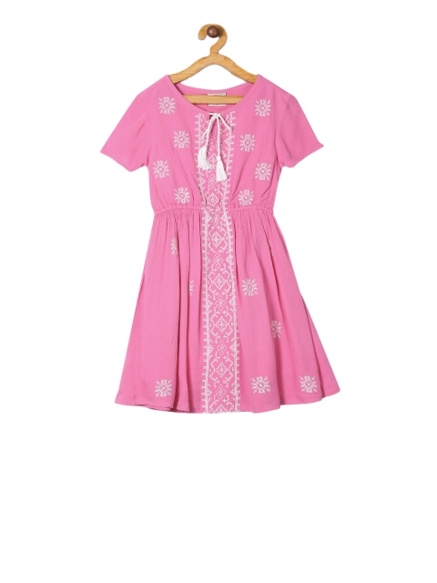 

Cherokee Girls Pink Printed Fit and Flare Dress
