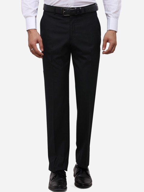 

JADE BLUE Men Black Regular Fit Solid Formal Trousers