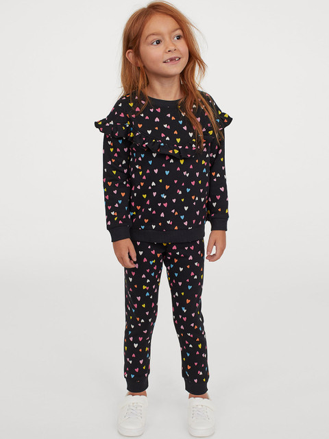 

H&M Girls Multicolored 2-piece Flounce-Trimmed Set, Multi