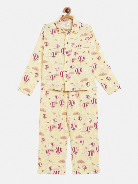 

Stylo Bug Kids Yellow & Red Printed Night suit