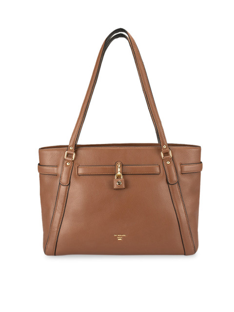 

Da Milano Brown Solid Leather Tote Bag