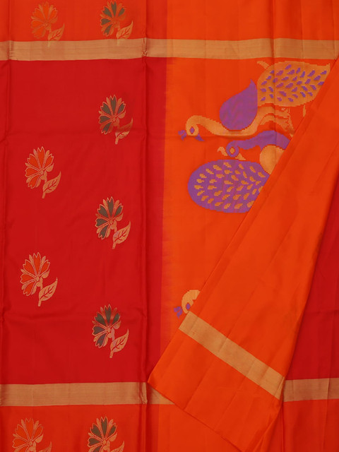 

Pothys Red Printed Pure Mayuri Soft Silk Saree