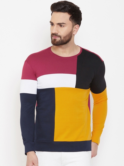 

GESPO Men Multicoloured Colourblocked Round Neck T-shirt, Multi
