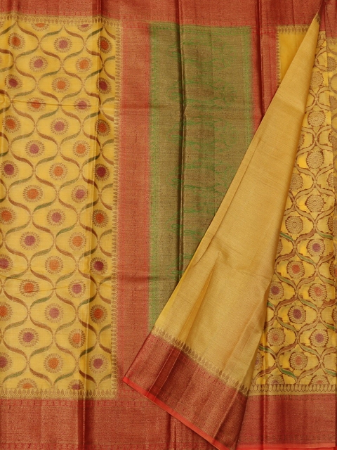 Pothys Yellow Woven Design Pure Silk Saree