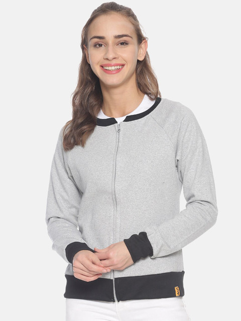 

Campus Sutra Women Grey Solid Sweatshirt