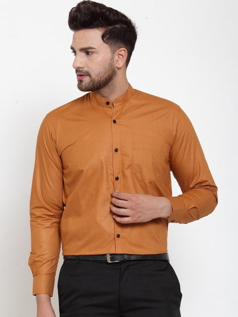 

JAINISH Men Brown Classic Regular Fit Solid Formal Shirt