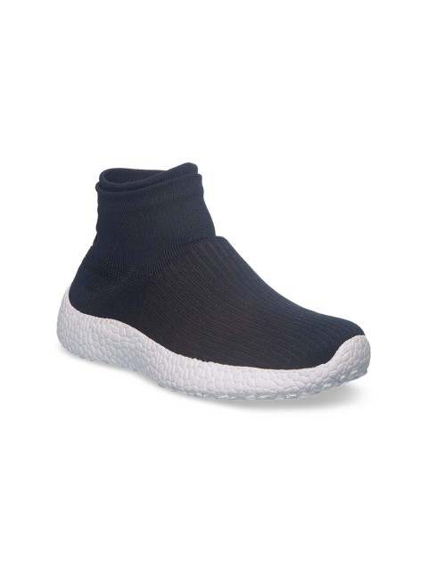 

Khadims Women Navy Blue Solid Textile Mid-Top Sneakers