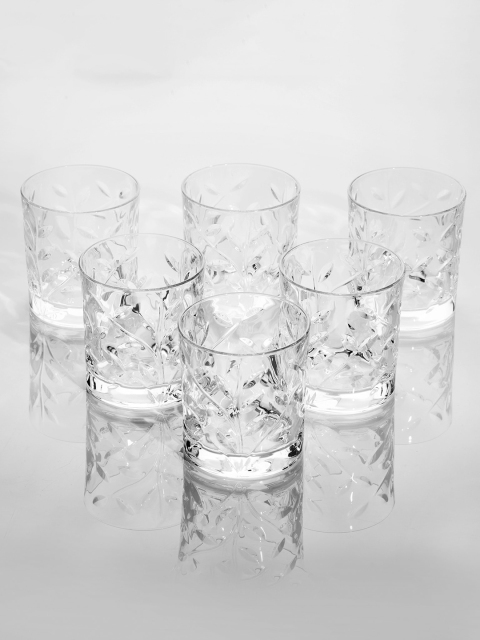 

Bigsmall Set Of 6 Transparent Autumn Leaves Whiskey Glasses