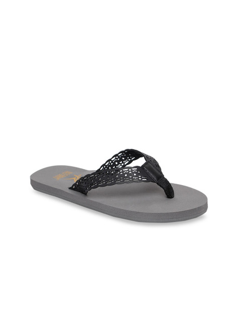 

REFOAM Women Grey & Black Solid Thong Flip-Flops