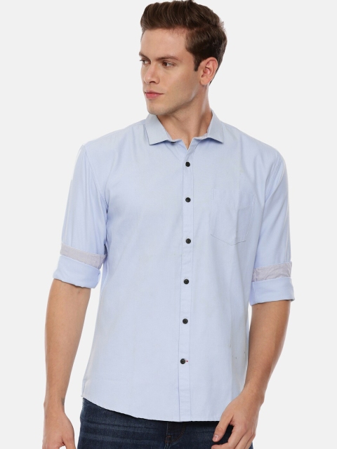 

ROLLER FASHIONS Men Blue Slim Fit Solid Casual Shirt