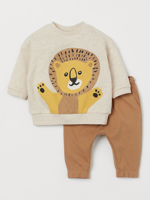 

H&M Boys Beige & Brown 2-piece Cotton Set