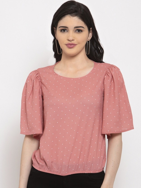 

ANAISA Women Peach-Coloured Printed Top