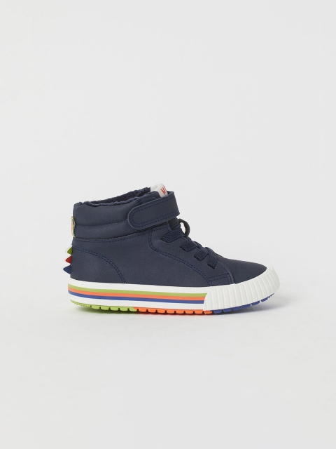 

H&M Boys Navy Blue Faux Shearling-Lined Hi-Tops