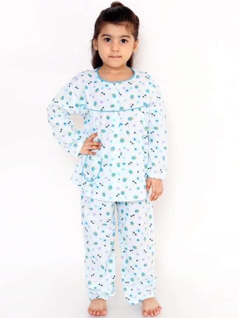 

KID1 Girls Blue Printed Night suit