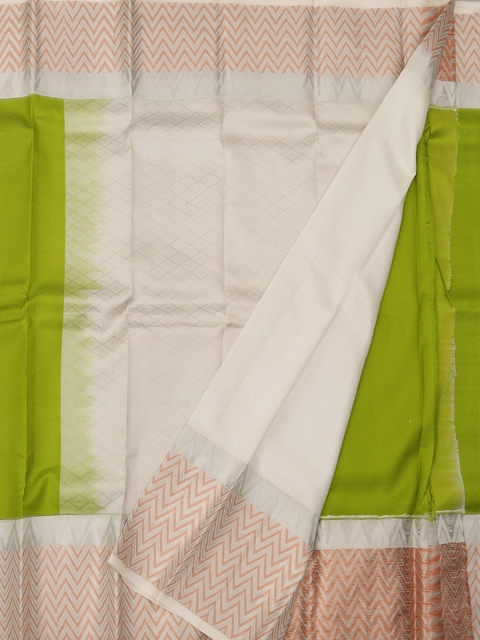 

Pothys Green & Cream-Coloured Pure Silk Printed Saree
