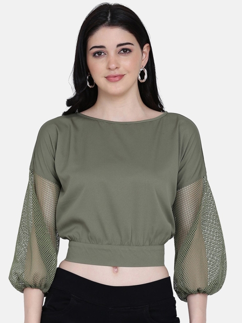 

Eavan Women Olive Green Solid Top
