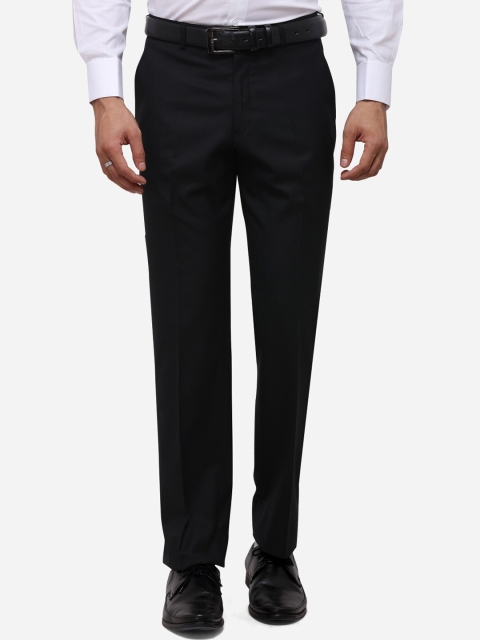 

JADE BLUE Men Black Regular Fit Solid Formal Trousers