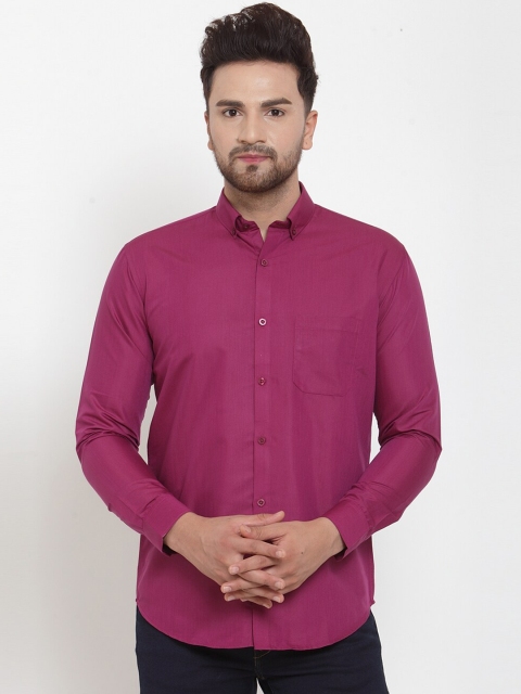

JAINISH Men Magenta Pink Classic Regular Fit Solid Casual Shirt