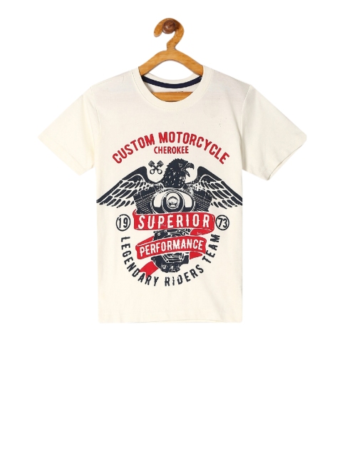 

Cherokee Boys White Printed Round Neck T-shirt