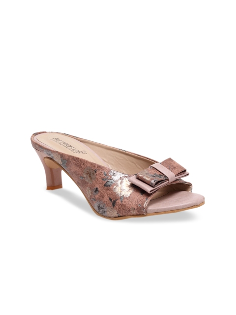 

Butterflies Women Pink & Grey Floral Printed Block Peep Toes