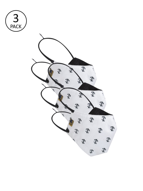 

Balista Unisex White Printed Pack of 3 Reuasable 4-Ply Cotton Mask
