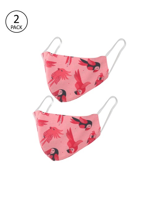 

FROGGY Kids Pack Of 2 2-Ply Reusable Outdoor Cloth Masks, Pink