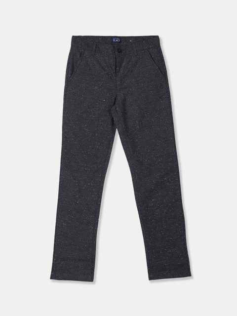 

The Childrens Place Boys Charcoal Grey Regular Fit Self Design Trousers