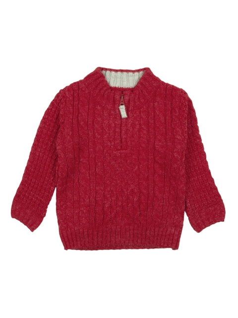 

Donuts Infant Boys Red Self Design Pullover Sweater