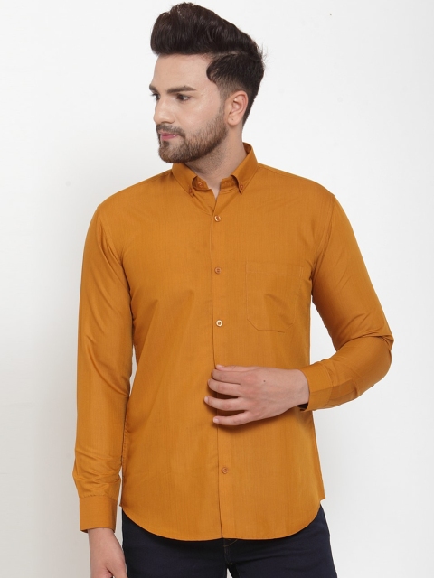 

JAINISH Men Mustard Yellow Classic Regular Fit Solid Casual Shirt
