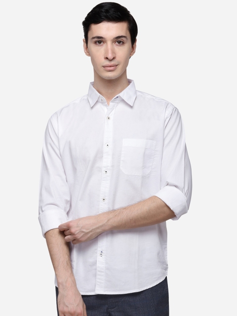 

Greenfibre Men White Regular Fit Solid Casual Shirt