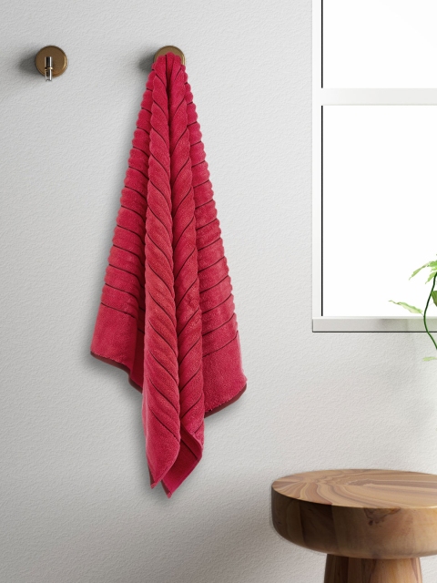 

SPACES Unisex Red Striped Exotica Ribbed 575 GSM Bath Towel