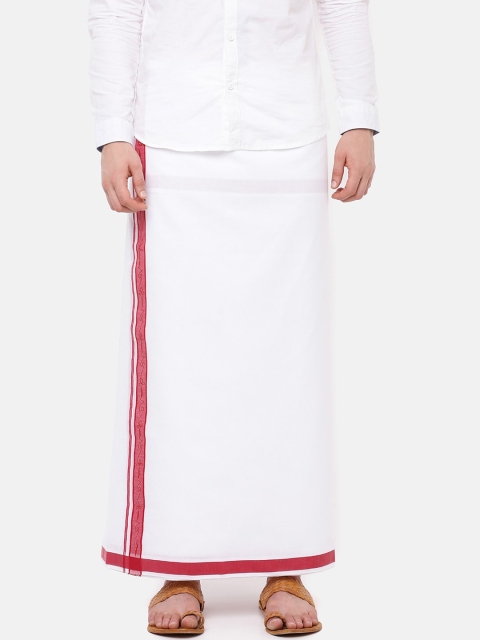 

RAMRAJ COTTON Men White Solid Emirate Dhoti