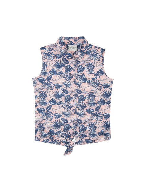 

Cherokee Girls Pink & Blue Regular Fit Floral Printed Casual Shirt