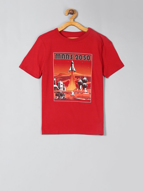 

GAP Boys Red Printed Round Neck T-shirt