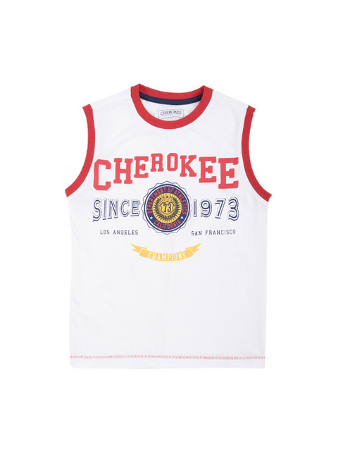 

Cherokee Boys White Printed Round Neck T-shirt