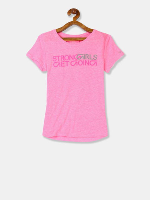 

GAP Girls Pink Printed Round Neck T-shirt