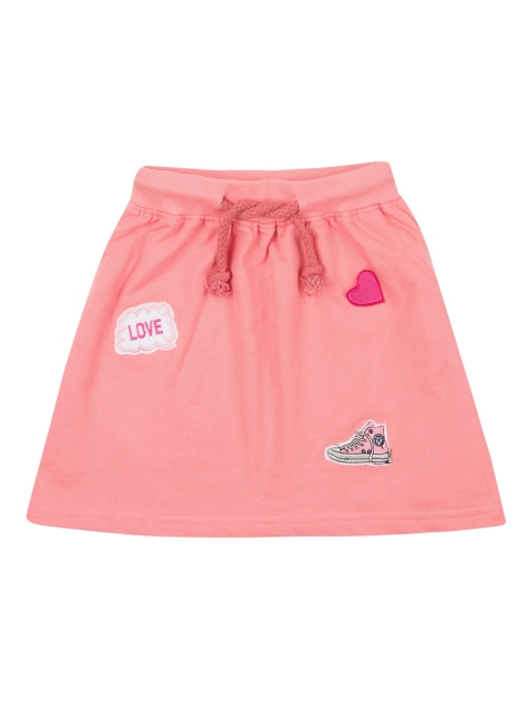

Cherokee Girls Pink Embroidered Applique Jersey Skirt