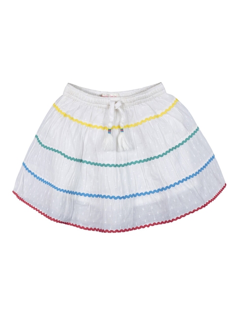 

Budding Bees Girls White Self-Design Dobby A-Line Skirt