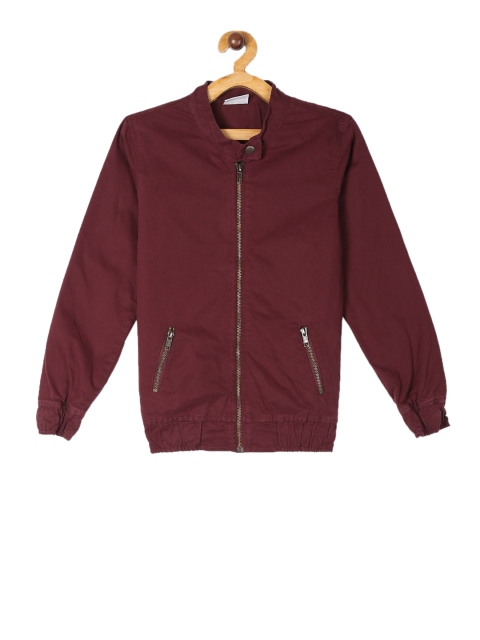 

Cherokee Girls Maroon Solid Tailored Jacket