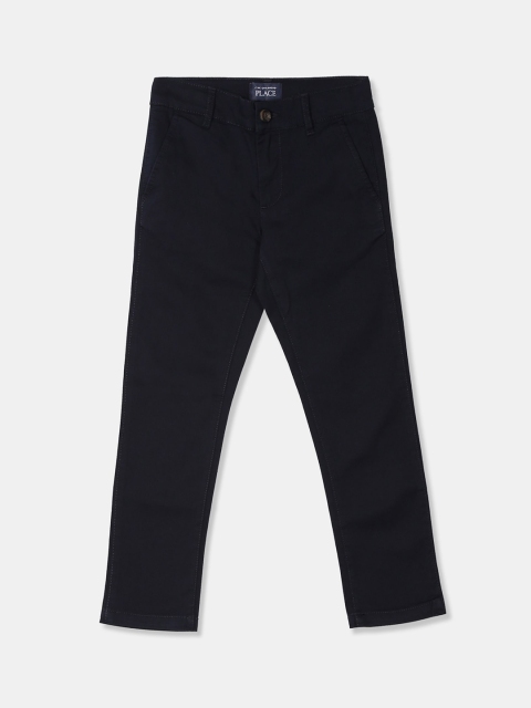 

The Childrens Place Boys Navy Blue Skinny Fit Solid Chinos