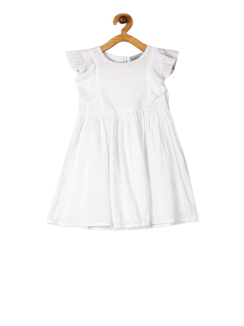 

Cherokee Girls White Self Design Hakoba Dress
